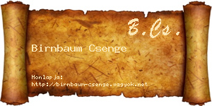 Birnbaum Csenge névjegykártya